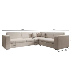 Santana - Hoekbank 4-zits - Stof beige - Rechts