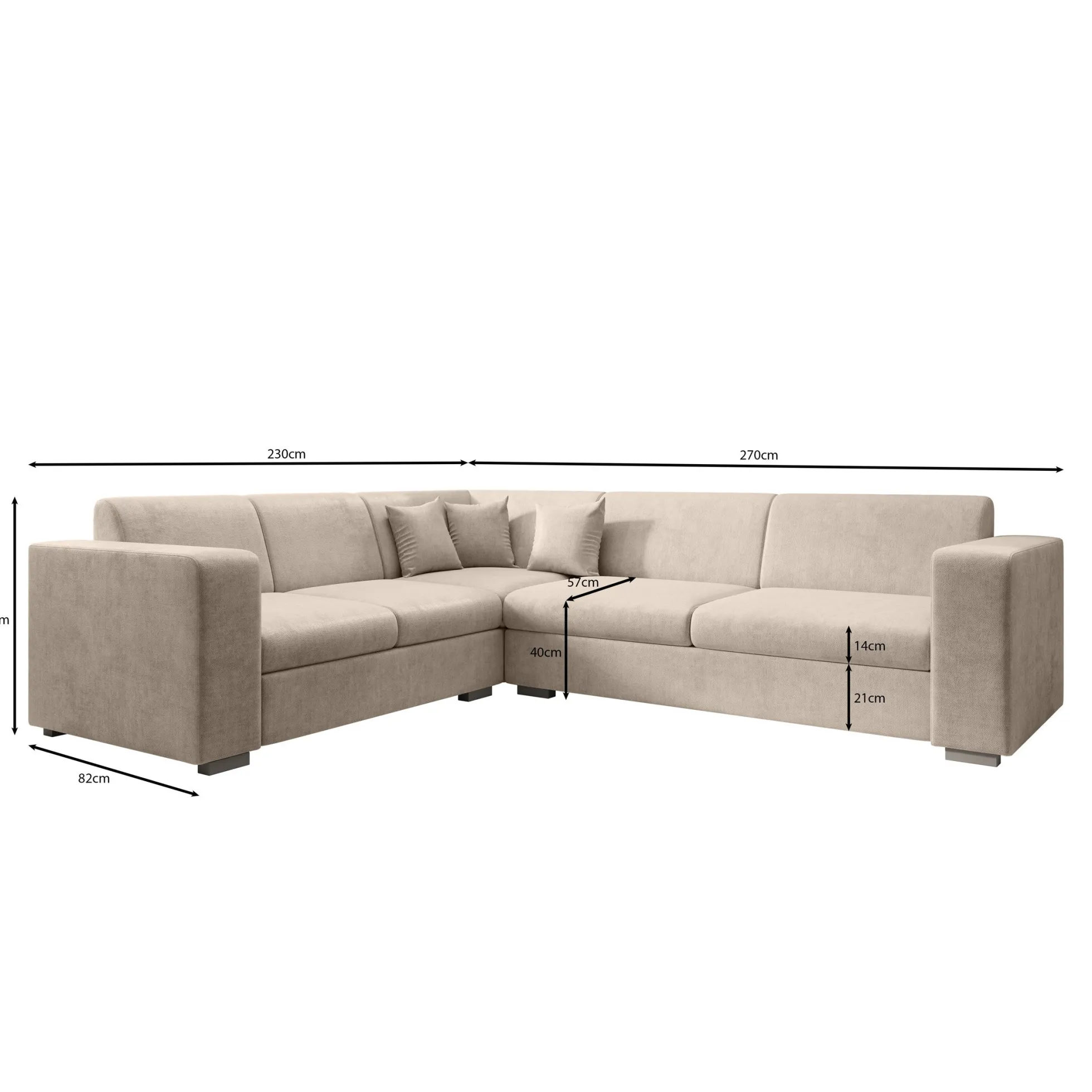 Santana - Hoekbank 4-zits - Velvet zwart - Links