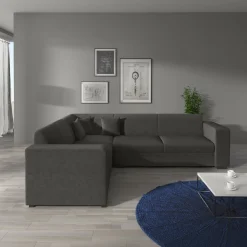 Santana - Hoekbank 4-zits - Velvet grijs - Links - 270x23x78 cm