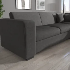 Santana - Hoekbank 4-zits - Velvet grijs - Rechts - 270x23x78 cm