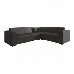 Santana - Hoekbank 4-zits - Velvet grijs - Rechts - 270x23x78 cm