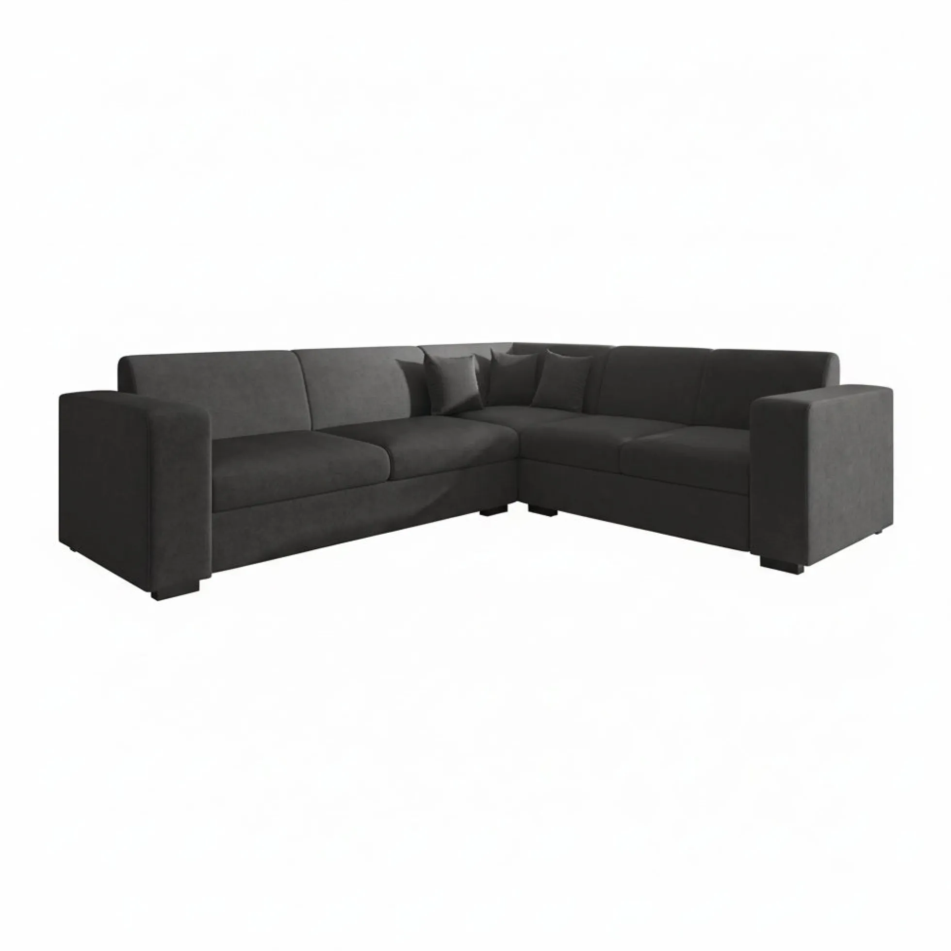 Santana - Hoekbank 4-zits - Velvet grijs - Rechts - 270x23x78 cm