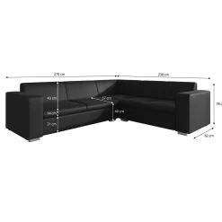 Santana - Hoekbank 4-zits - Velvet grijs - Rechts - 270x23x78 cm