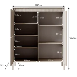Saran - Dressoir - Beige - 104x40x123 cm