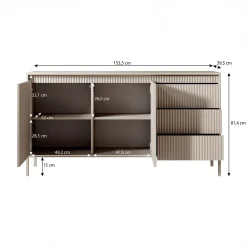 Saran - Dressoir - Beige - 154x40x81 cm
