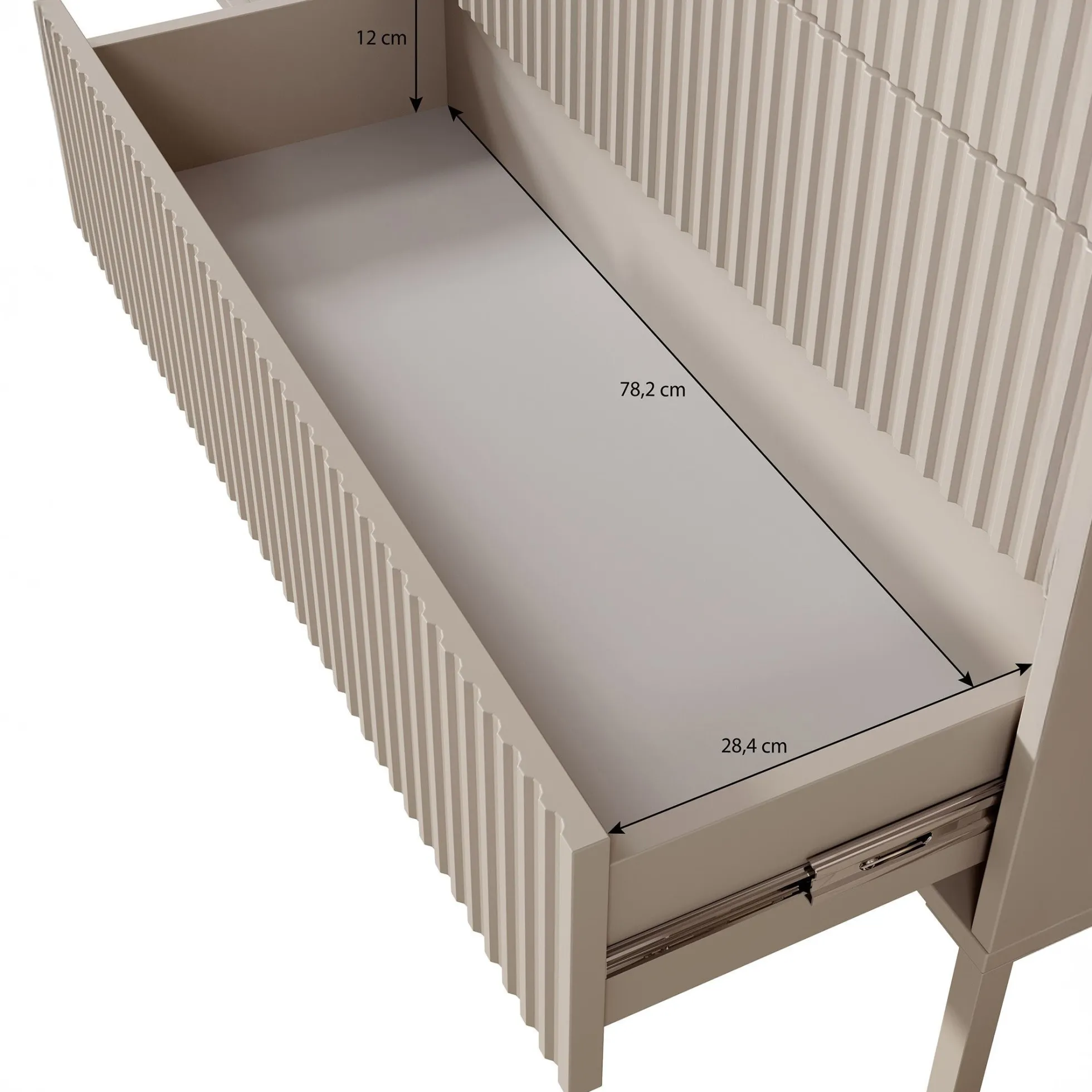 Saran - Dressoir - Zwart - 187x40x81 cm