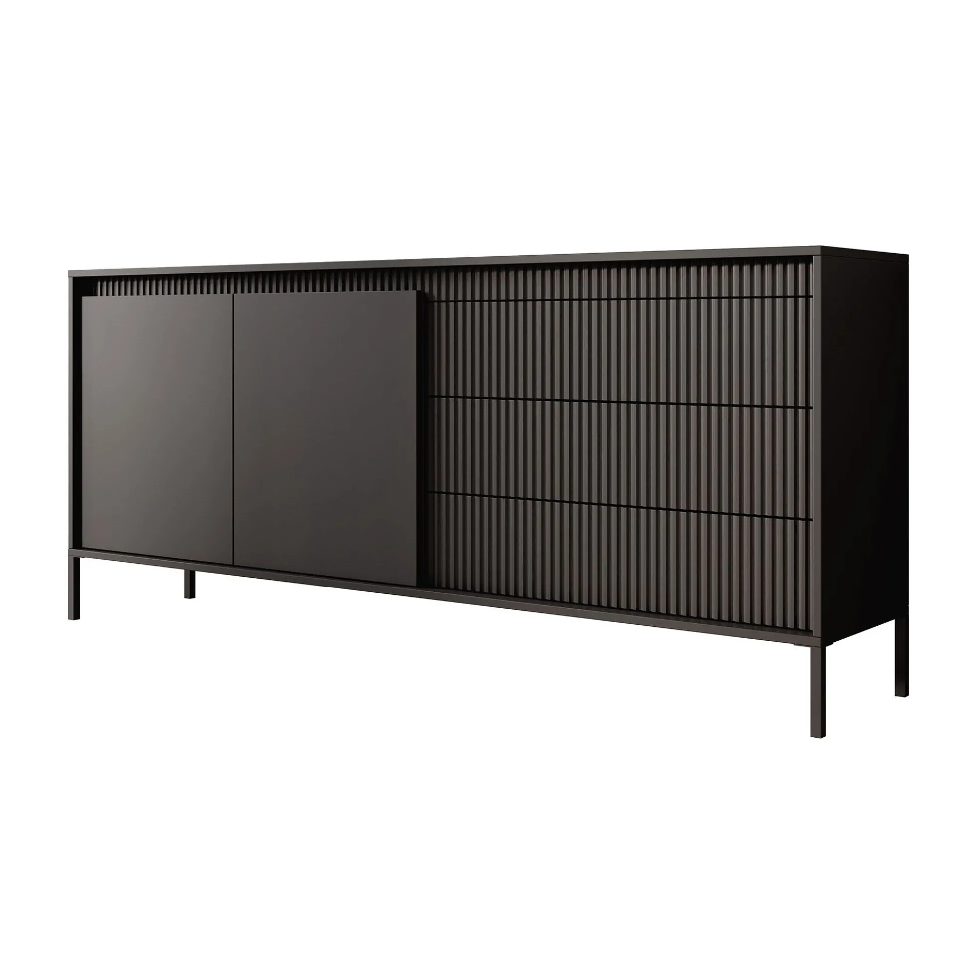 Saran - Dressoir - Zwart - 187x40x81 cm