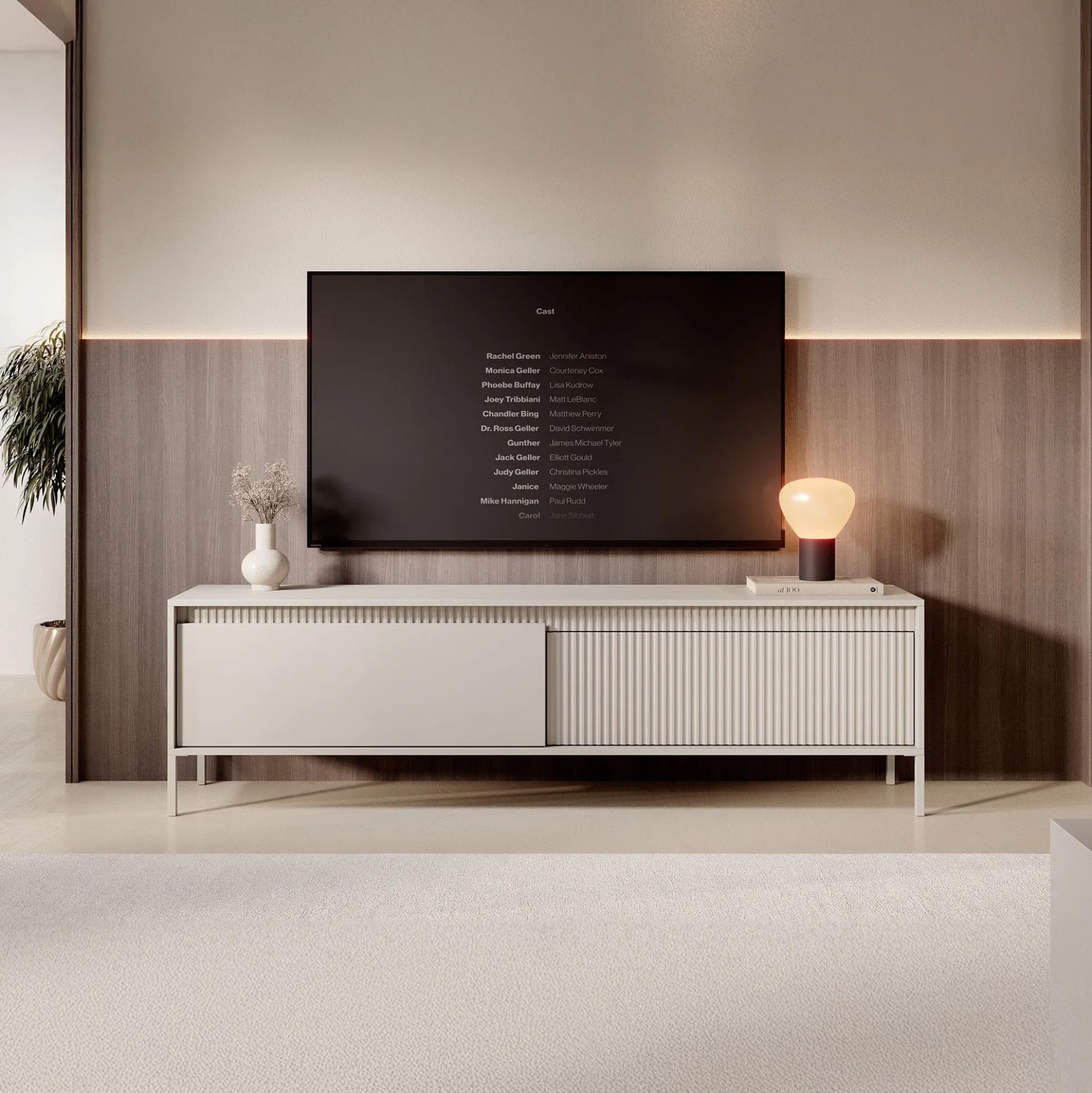Saran - TV-Meubel - Beige - 187x40x53 cm