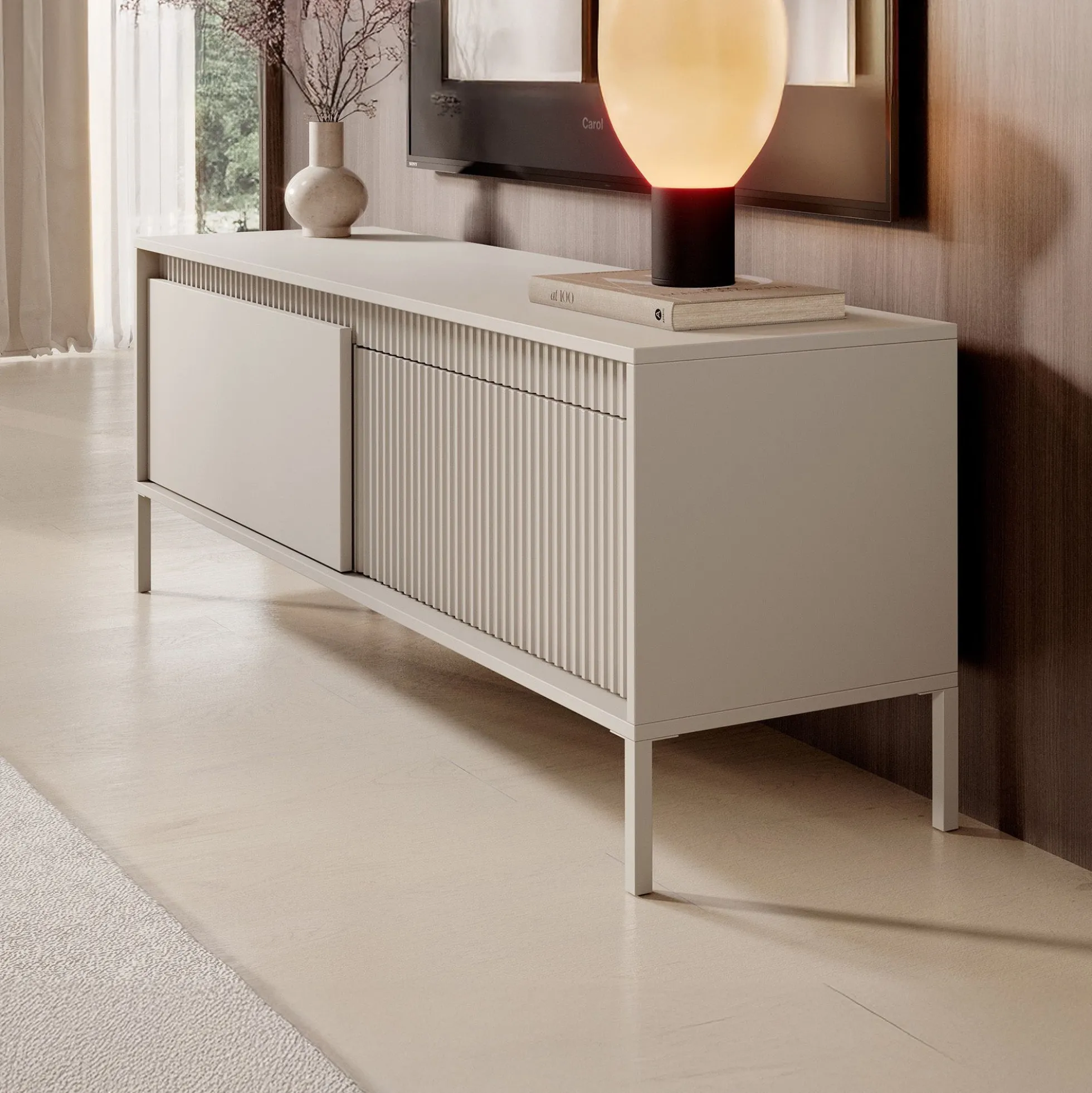 Saran - TV-Meubel - Beige - 154x40x53 cm