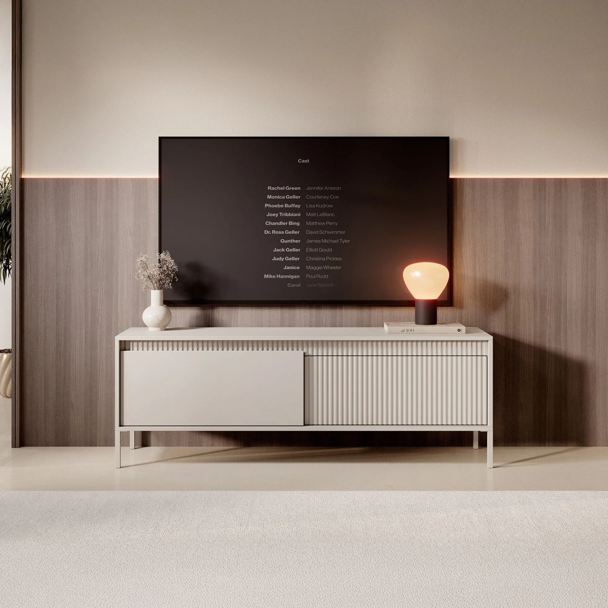 Saran - TV-Meubel - Beige - 154x40x53 cm