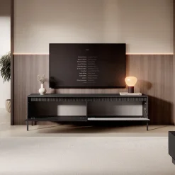 Saran - TV-Meubel - Mat zwart - 187x40x53 cm