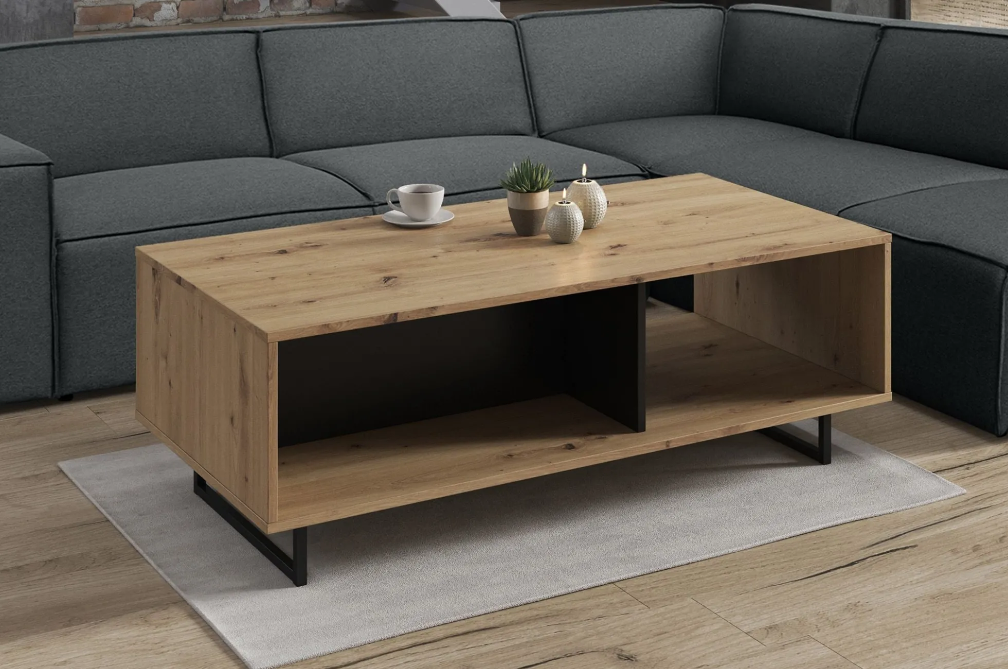 Saturn - Salontafel - Eiken/zwart