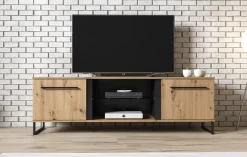 Saturn - TV-Meubel met 2 deuren - Eiken/zwart - 170 cm
