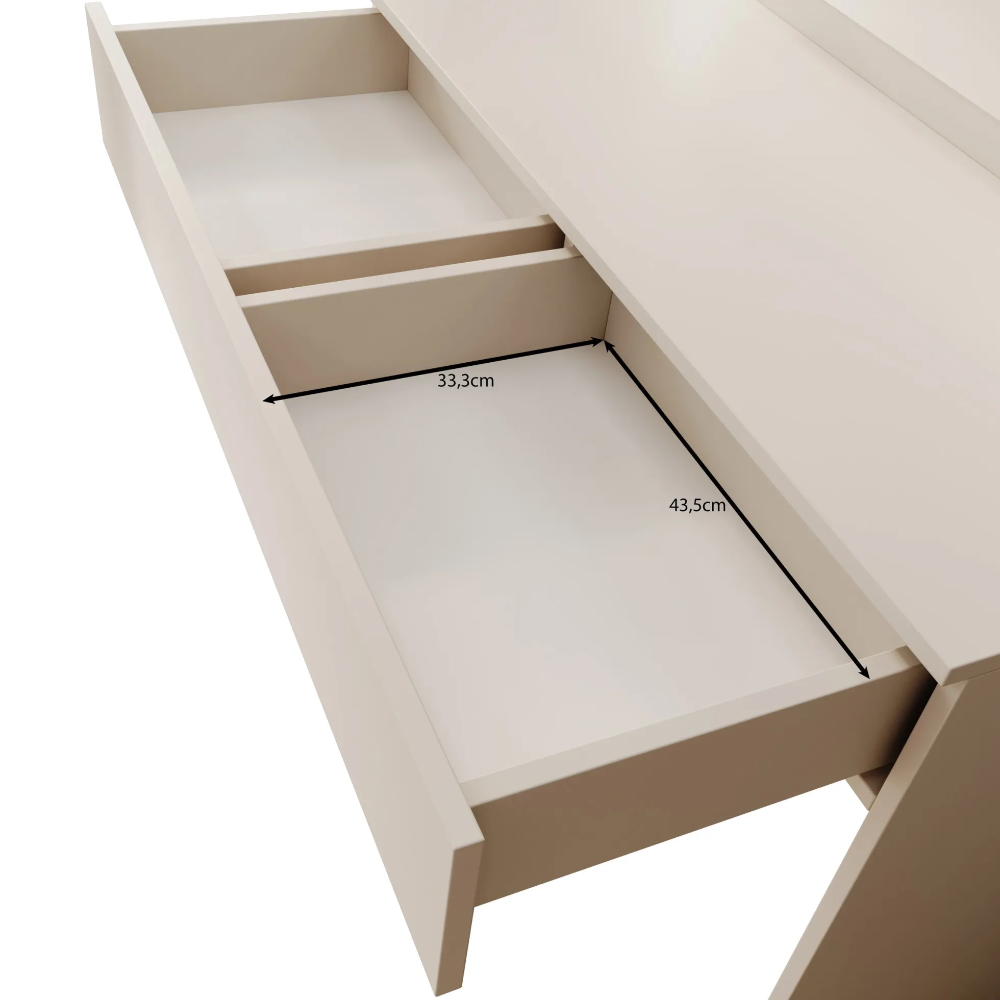 Savoy - Kaptafel met spiegel en verlichting - Beige - 100x43x143 cm