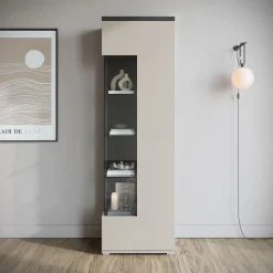 Sekai - Vitrinekast - Beige - 55x36x180 cm