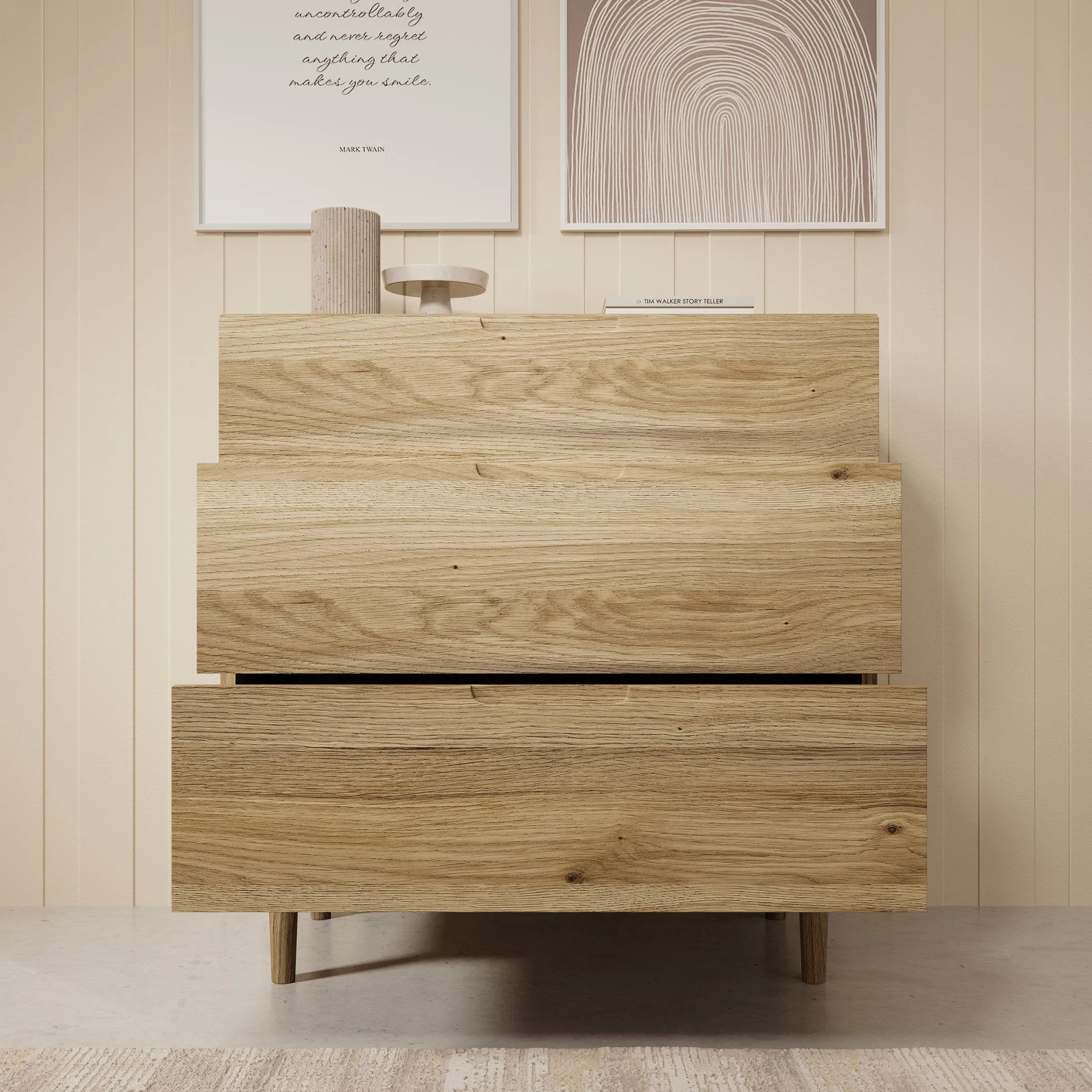 Selwood - Ladekast - Eikenpatroon - 90x43x93 cm