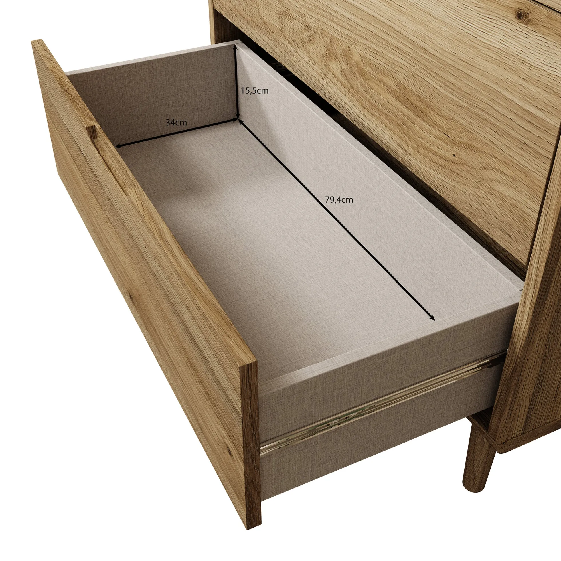 Selwood - Ladekast - Eikenpatroon - 90x43x93 cm