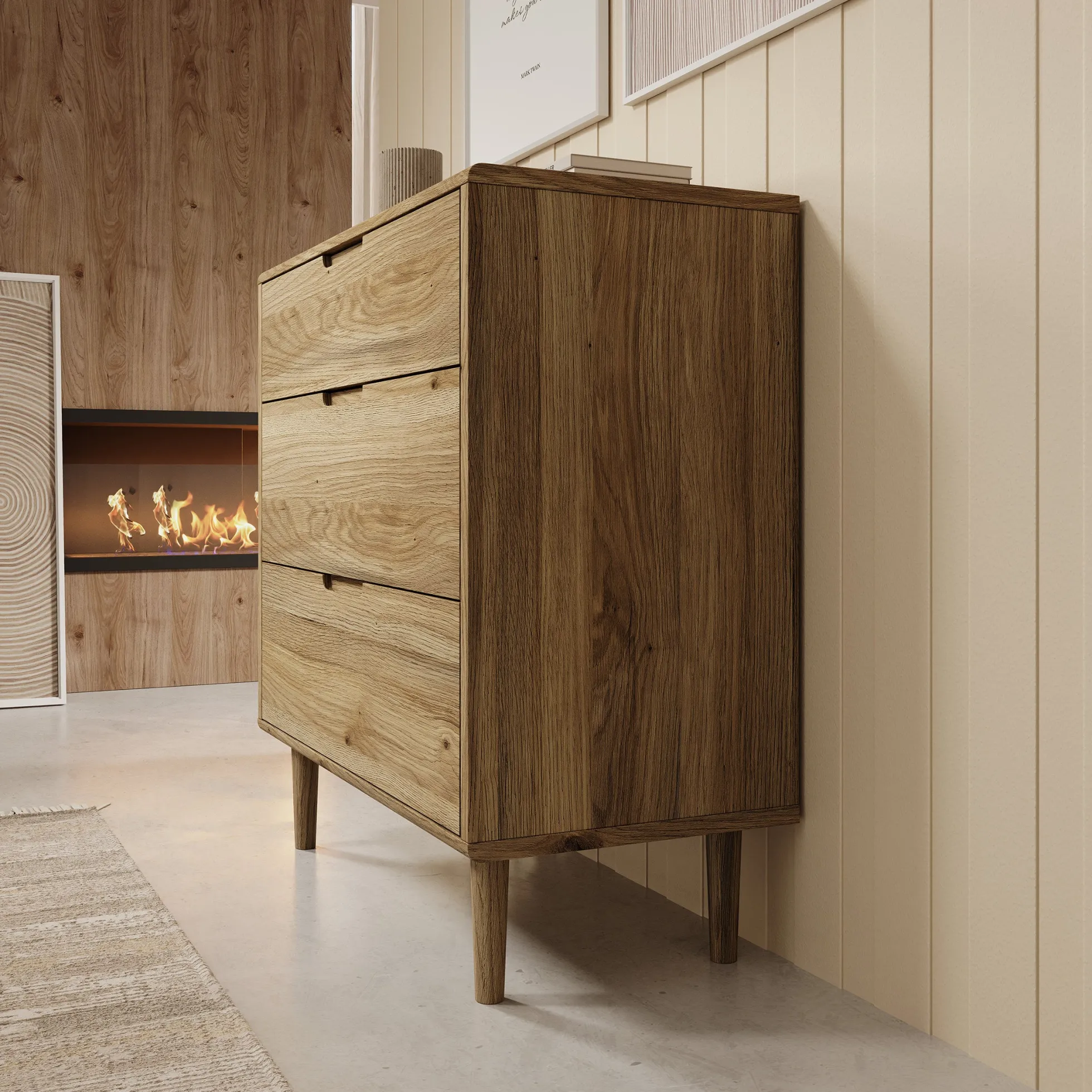 Selwood - Ladekast - Eikenpatroon - 90x43x93 cm