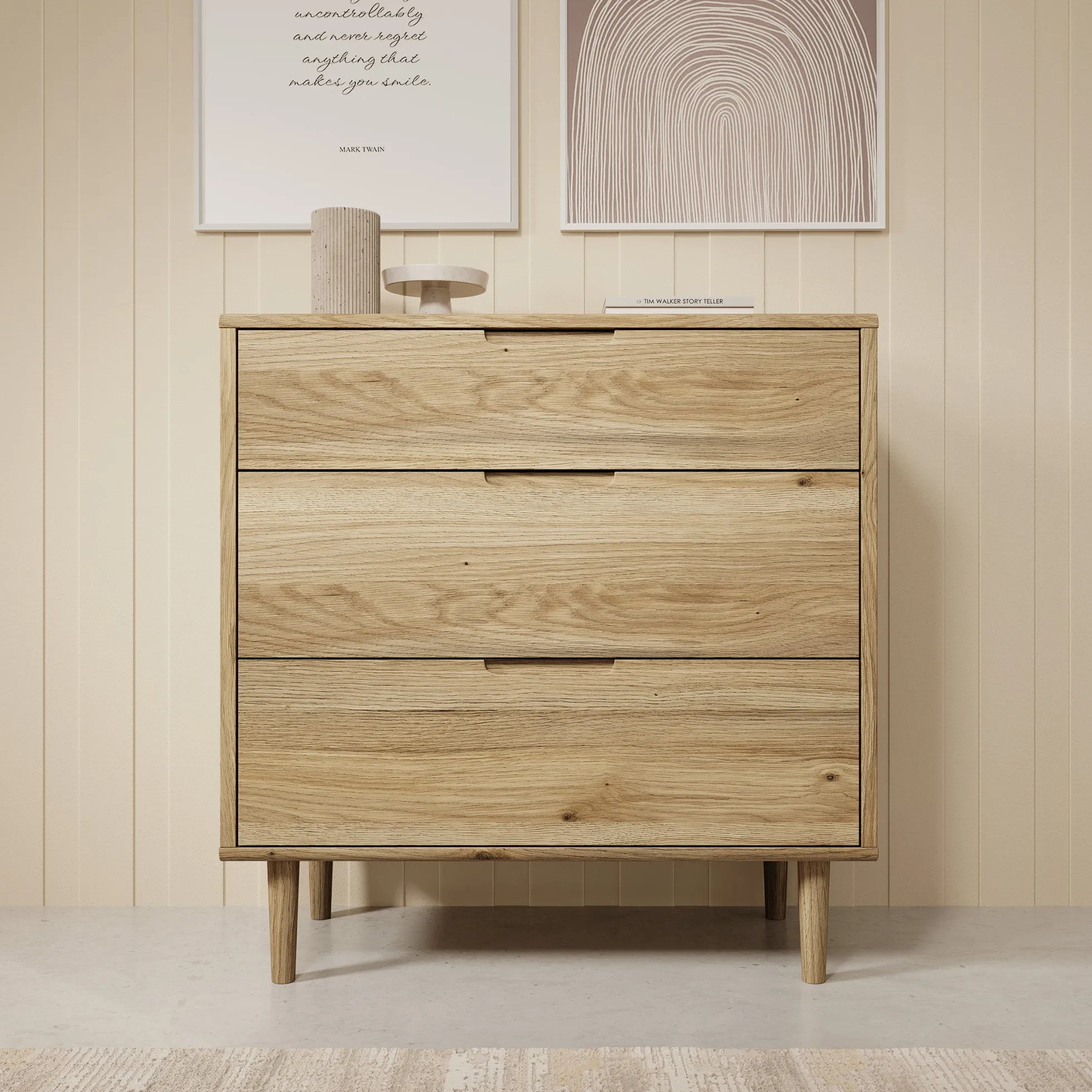 Selwood - Ladekast - Eikenpatroon - 90x43x93 cm
