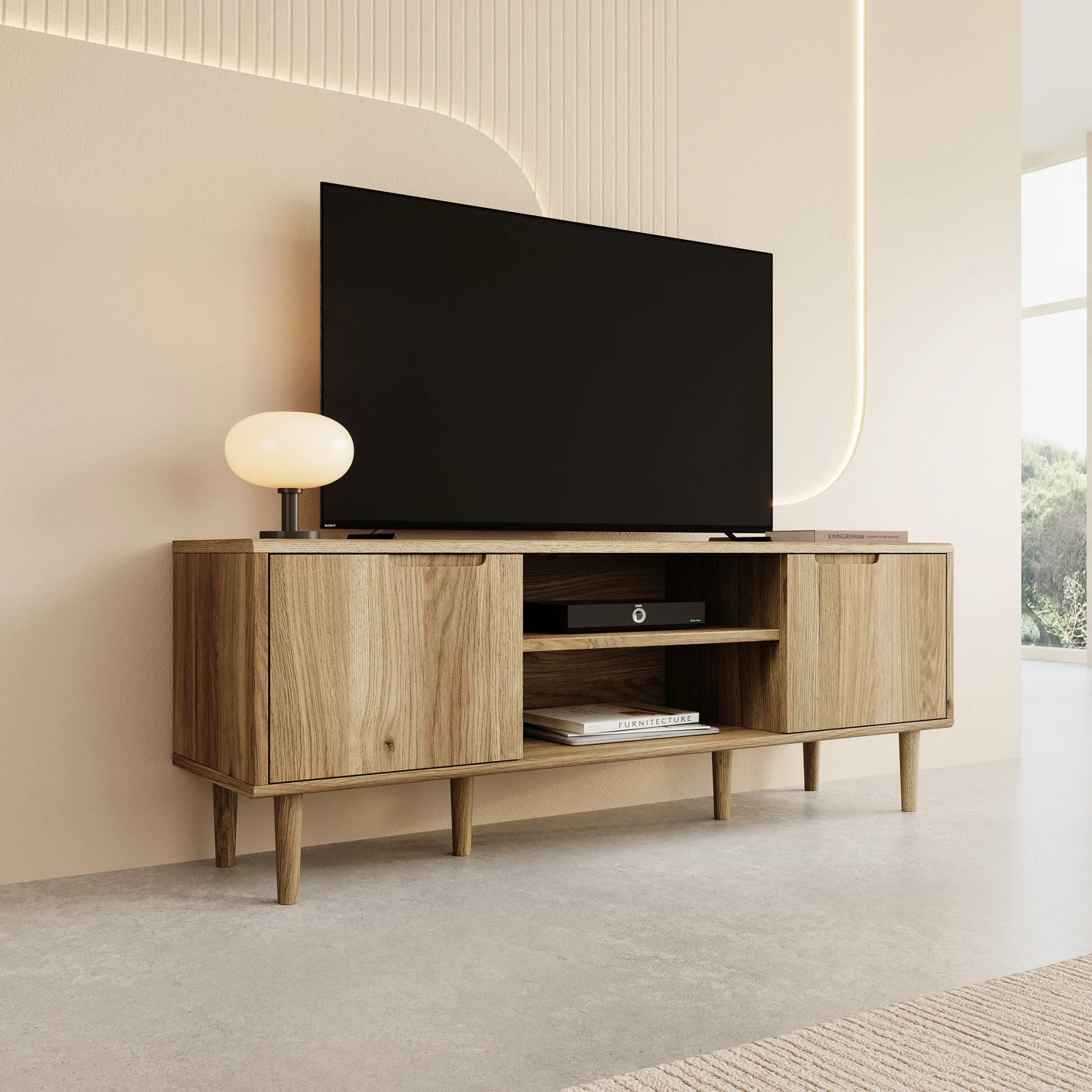 Selwood - TV-Meubel - Eikenpatroon - 154x43x58 cm