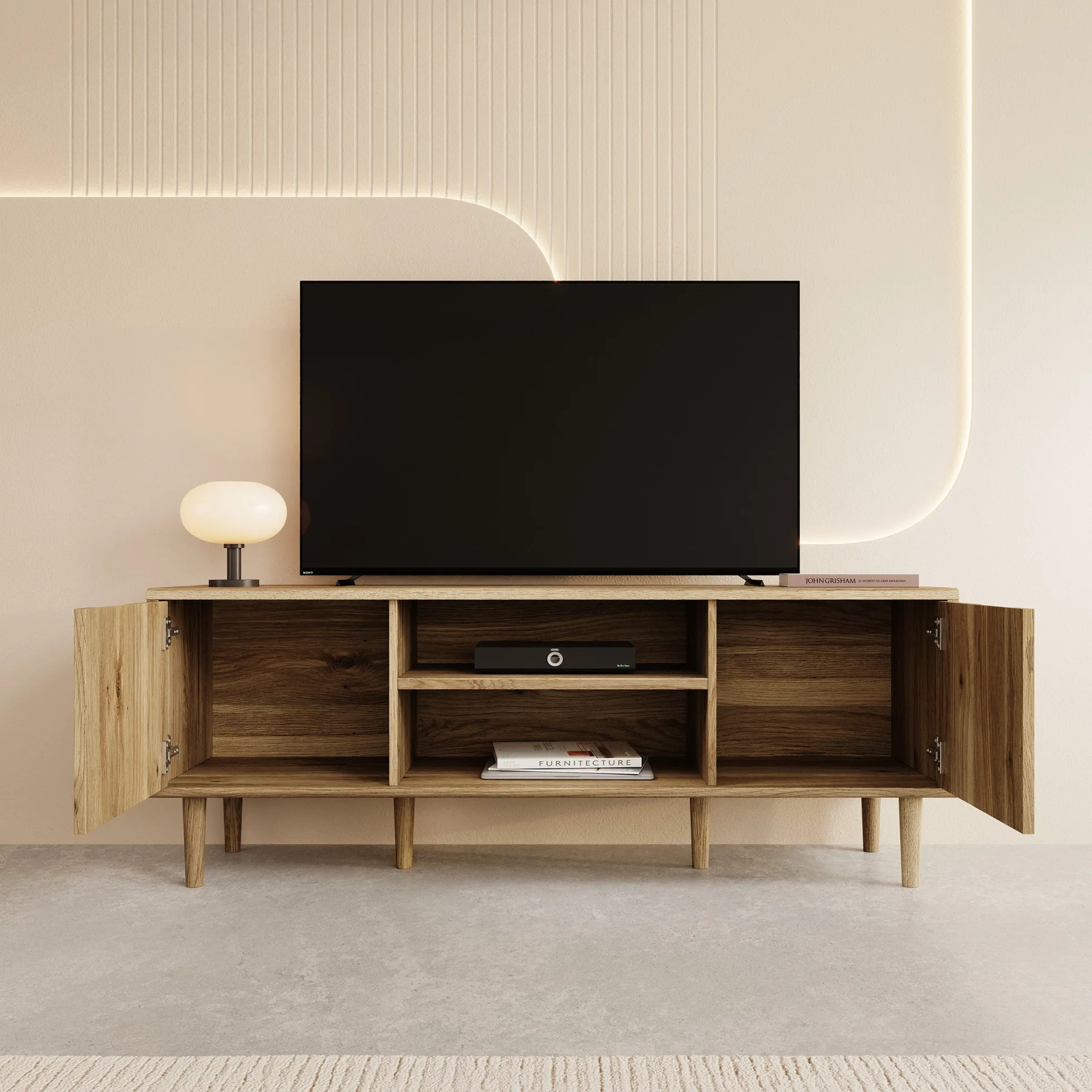 Selwood - TV-Meubel - Eikenpatroon - 154x43x58 cm