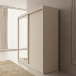 Sentoji - Kledingkast met 2 schuifdeuren - Beige - 200x62x200 cm