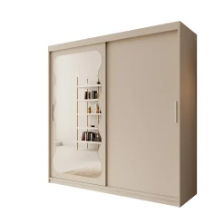 Sentoji - Kledingkast met 2 schuifdeuren - Beige - 200x62x200 cm