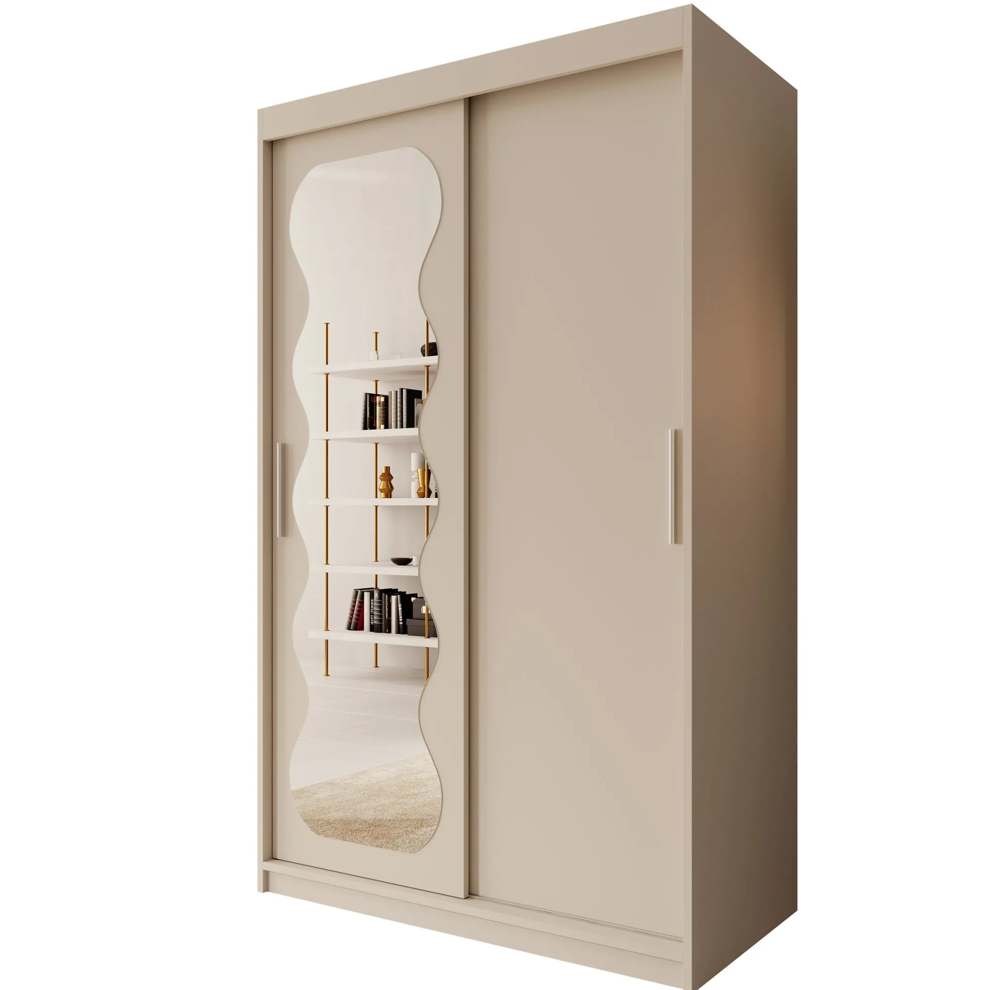 Sentoji - Kledingkast met 2 schuifdeuren - Beige - 120x62x200 cm
