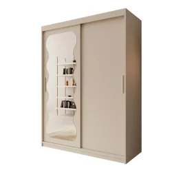 Sentoji - Kledingkast met 2 schuifdeuren - Beige - 150x62x200 cm