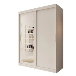 Sentoji - Kledingkast met 2 schuifdeuren - Wit - 150x62x200 cm