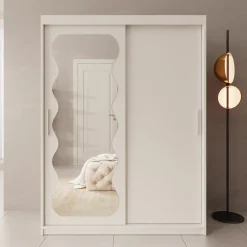 Sentoji - Kledingkast met 2 schuifdeuren - Wit - 150x62x200 cm
