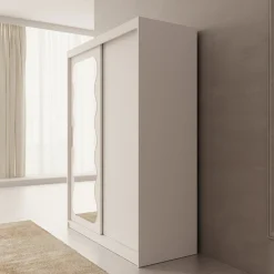 Sentoji - Kledingkast met 2 schuifdeuren - Wit - 150x62x200 cm