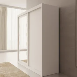 Sentoji - Kledingkast met 2 schuifdeuren - Wit - 180x62x200 cm