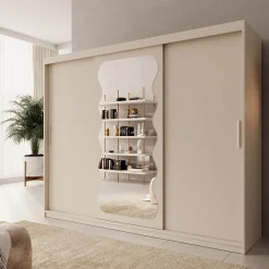 Sentoji - Kledingkast met 3 schuifdeuren - Beige - 250x62x200 cm