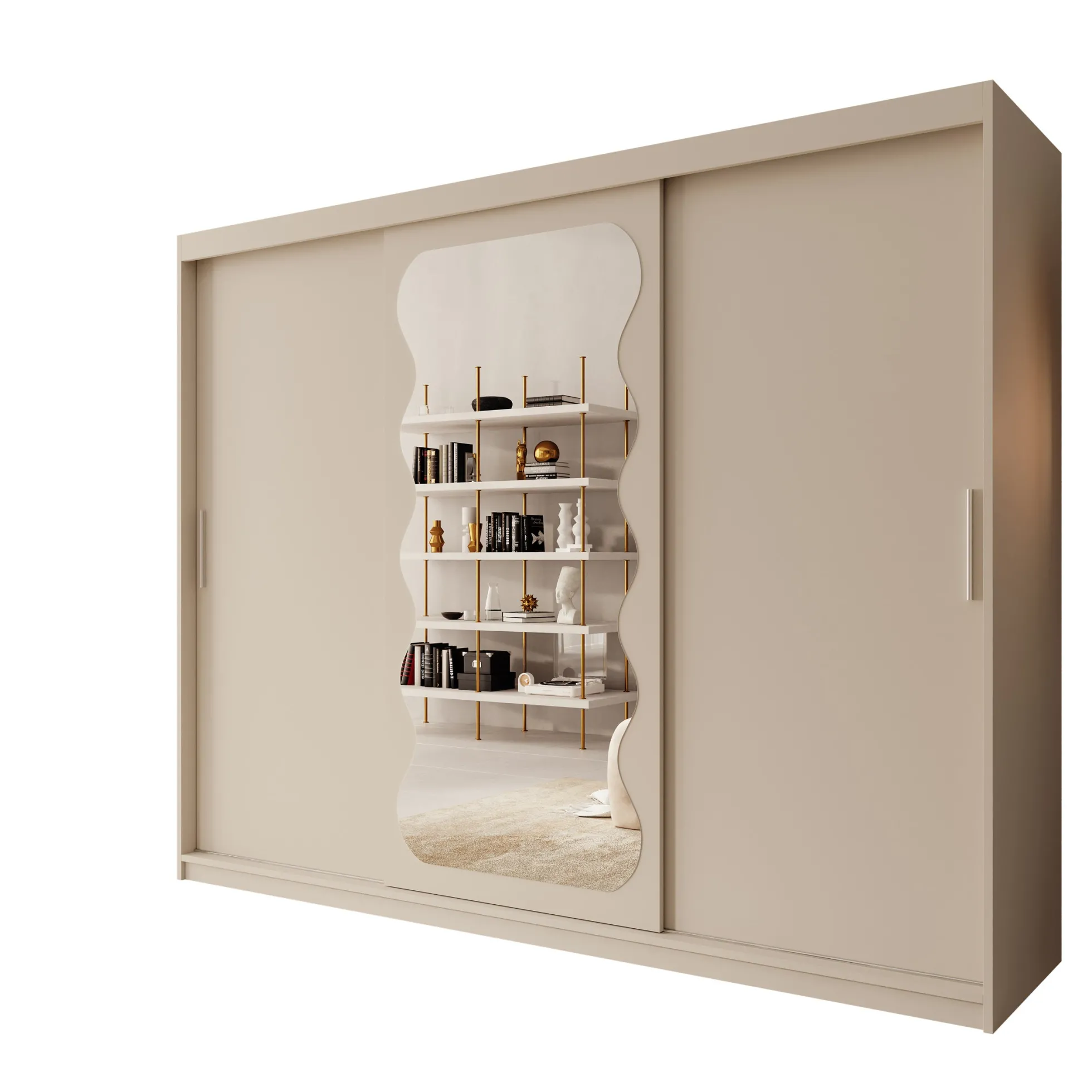Sentoji - Kledingkast met 3 schuifdeuren - Beige - 250x62x200 cm