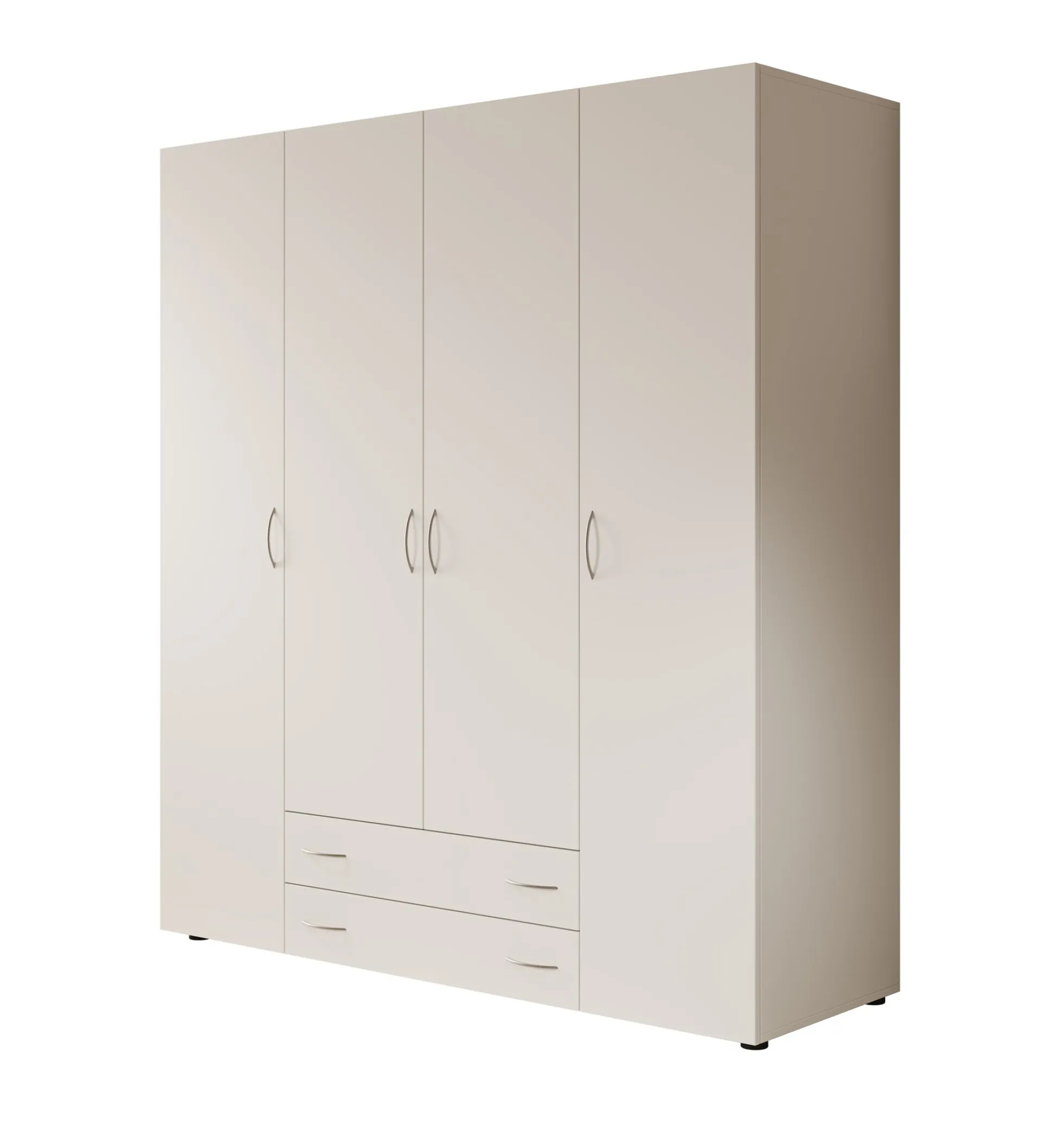 Serra - Kledingkast 4-deurs - Wit - 160x51x177 cm
