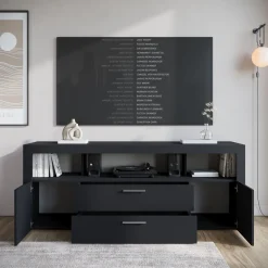 Sharon - TV-Meubel - Zwart - 181 cm