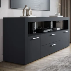 Sharon - TV-Meubel - Zwart - 181 cm