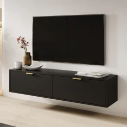 Silas - TV-Meubel - Zwart - 140x33x35 cm