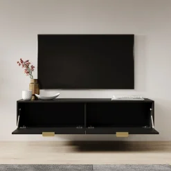 Silas - TV-Meubel - Zwart - 140x33x35 cm