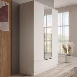 Skyer - Kledingkast 3-deurs - Wit - 135x51x193 cm