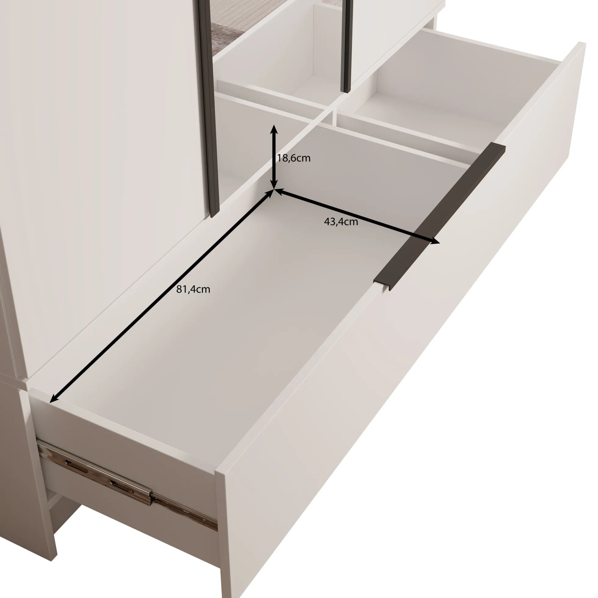 Skyer - Kledingkast 3-deurs - Wit - 135x51x193 cm