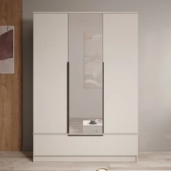 Skyer - Kledingkast 3-deurs - Beige - 135x51x193 cm