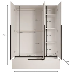 Skyer - Kledingkast 3-deurs - Beige - 135x51x193 cm