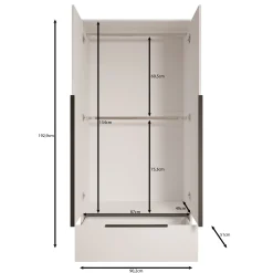 Skyer - Kledingkast 2-deurs - Beige - 90x51x193 cm