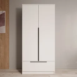 Skyer - Kledingkast 2-deurs - Wit - 90x51x193 cm