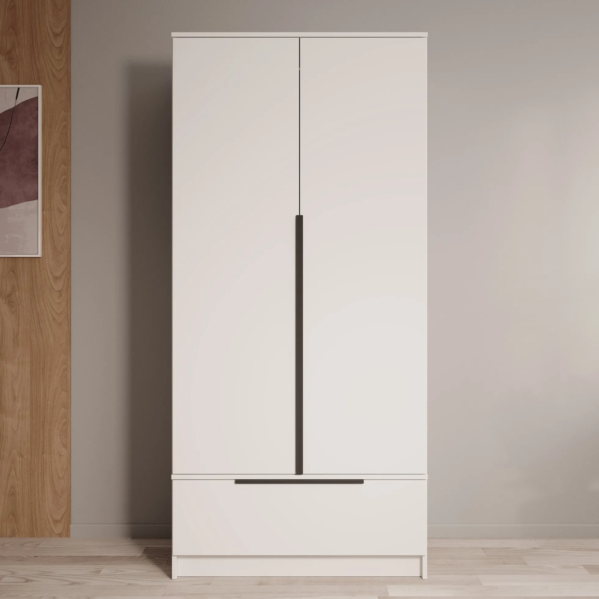 Skyer - Kledingkast 2-deurs - Wit - 90x51x193 cm