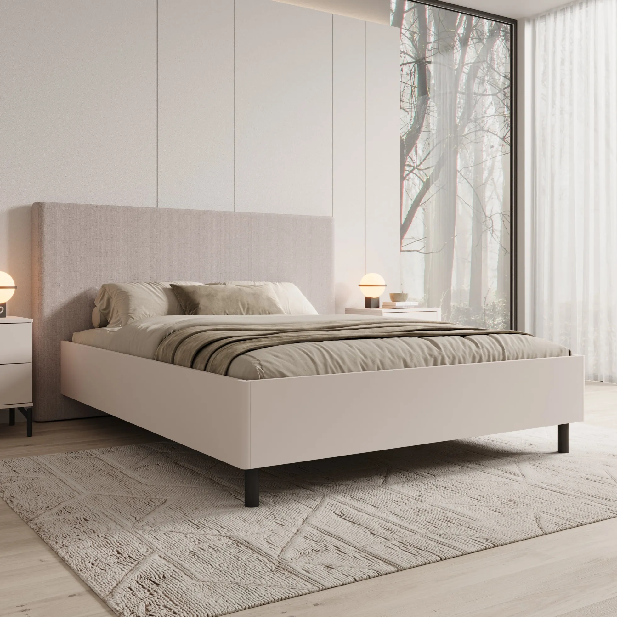 Sorello - Tweepersoonsbed - Beige - 160x200 cm