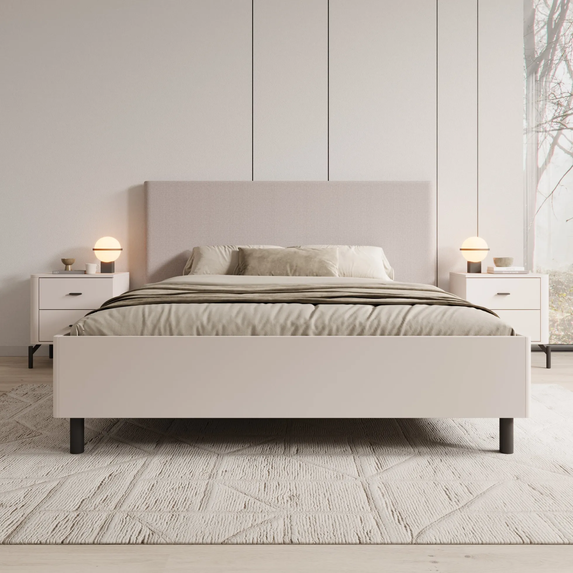 Sorello - Tweepersoonsbed - Beige - 160x200 cm