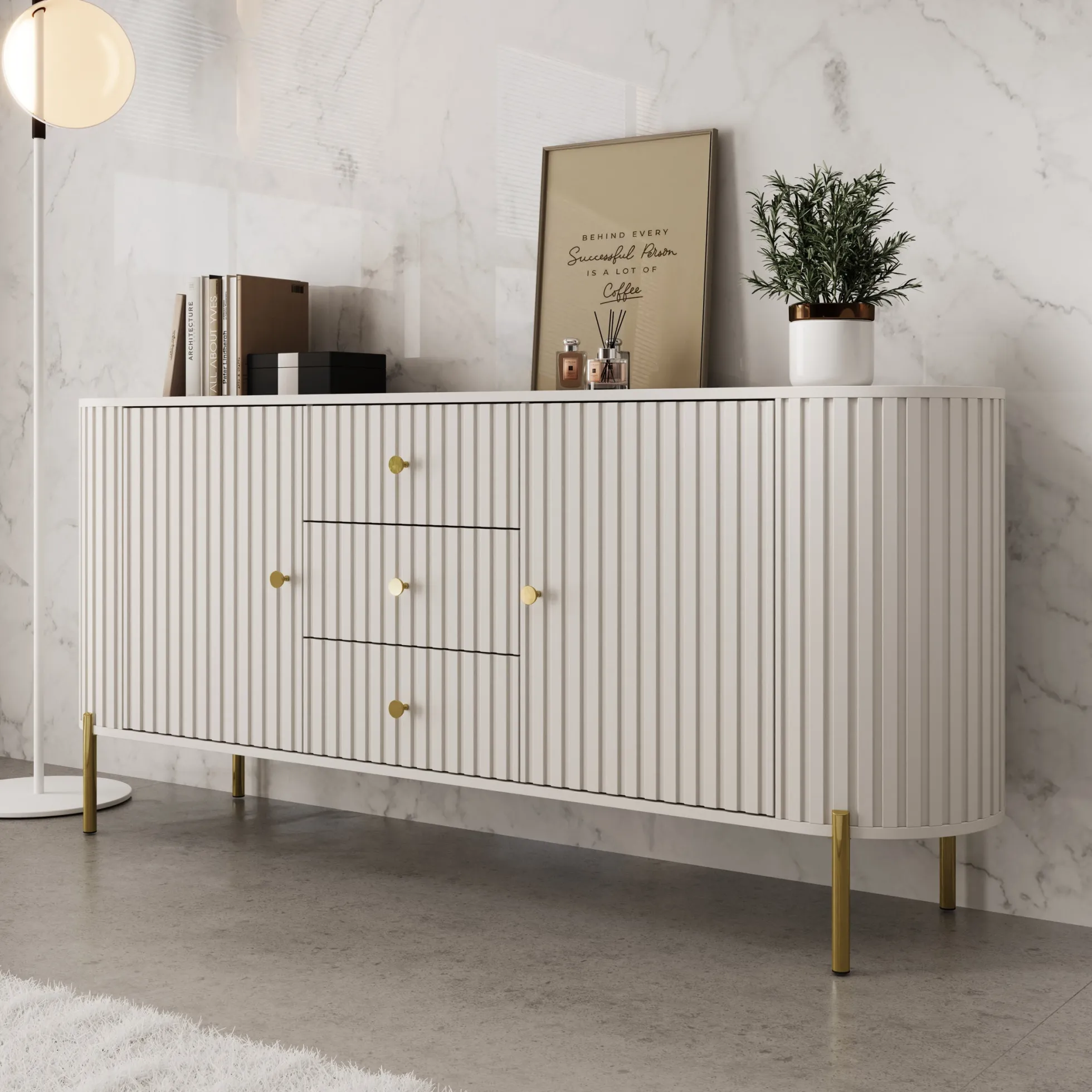 Sorenna - Dressoir - Beige - 178x40x79 cm